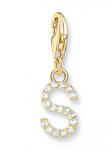Thomas Sabo "S" aranyozott betű charm cirkóniával (1982-414-14)