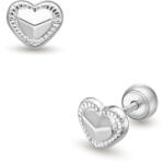Lisa Jewelry for Kids csipke szívecske gyerekfülbevaló gömb zárral - JTAG-3775-18 (JTAG-3775-18)