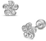 Lisa Jewelry for Kids köves virágos gyerek fülbevaló gömb zárral - JTAG-0539-18 (JTAG-0539-18)
