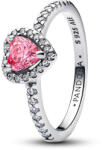 Pandora Kiemelt rózsaszín szív gyűrű - 198421C03-48 (198421C03-48)