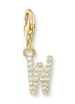 Thomas Sabo "W" aranyozott betű charm cirkóniával (1986-414-14)