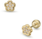 Lisa csillogó virág gyerek fülbevaló gömb zárral - JTAG-0694-18 (JTAG-0694-18)