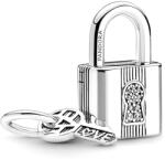 Pandora Moments Gravírozható Lakat és kulcs ezüst függő charm (790088C01)