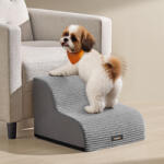 FEANDREA 2 lépcsős kutyalépcső ágyhoz, vízálló, csúszásmentes, mosható huzattal - szürke (PPS002G01)