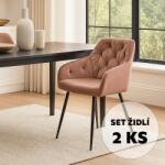  Avenberg Loren étkezőszék szett, 2db, rózsaszín, NB20098