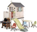 Smoby Căsuță pe piloni cu spațiu de ședere pentru oaspeți House On Stilts Life Smoby cu tobogan și filtru UV (SM810301-O) Casuta pentru copii