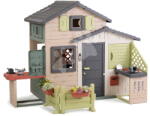 Smoby Căsuța Prietenilor cu colț de lucru Friends Evo Playhouse Life Smoby cu uși solide extensibilă cu protecție UV (SM810302-I) Casuta pentru copii