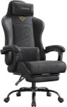 SONGMICS Ergonomikus játékos szék lábtartóval, karfákkal, tintafekete (OBG079B01) - vasbutor