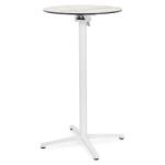  Masa bar pentru gradina, rotunda, CLEO, diametru 60 cm, alb cu mix gri, blat HPL, aluminiu (HGS702WHMASA)
