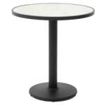  Masa cafea pentru gradina, rotunda, SIGNUM, diametru 72 cm, negru cu alb, blat HPL, structura otel (HGS1700)