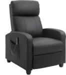 HOMCOM Fotoliu pentru relaxare cu masaj cu 8 moduri si 5 intensitati, cu suport pentru picioare si telecomanda | Aosom Romania (700-143V90BK)