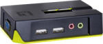 LevelOne Switch KVM LevelOne Plastic 2 porturi - USB VGA 2048 x 1536 pixeli 96 x 61 x 24 mm Negru / Verde (kvm-0221)