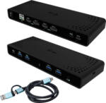 i-tec Docking station i-Tec C31DUALDPDOCKPD100W, 7 porturi, 100W, negru, 40x55cm (cadua4kdockpdb100)