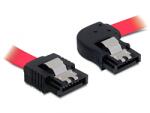 Delock SATA roșu, conector dreapta/dreapta (cu placă metalică), cablu de conectare de 30 cm