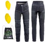 W-TEC Férfi motoros farmer W-TEC Biterillo Evo, sztreccs panelek, rugalmas anyag, hálós bélés, aramidszál erősítés fekete 3XL, meghosszabbított hossz (30303-3XL-85-2)