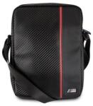 CG Mobile Bmw carbon red stripes kézitáska álló, univerzális, eco bőr hatású, vállpánt, 8" méret, karbon minta, fekete (BMTB8CAPRBK)