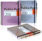 Pukka Pad 3 db spirális jegyzetfüzet és elválasztó készlet Pukka Pads A4 Executive Metallic Project Book, 200 oldal, ezüst / rózsaszín / kék (6970-MET)