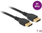 Delock DisplayPort kábel 8K 60 Hz 1 m DP 8K tanúsítvánnyal retesz nélküli (85909) (85909) (85909)