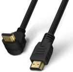 TECHLY Cablu HDMI, high speed, ethernet, V2.0, 4Kx2K@60Hz, conector 90 grade, 1M, Negru, Techly, ICOC HDMI-4-010NE