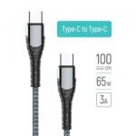 ColorWay Cablu Date si Incarcare USB-C - USB-C ColorWay CW-CBPDCC040, 65W, 1m, Gri (CW-CBPDCC040-GR)