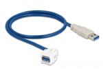 Delock USB-A 3.0 -> USB-A 3.0 M/F keystone modul 0.5m fehér 250° (86871) (86871)