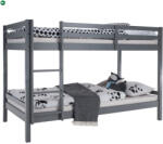  Emeletes ágy, 90x200, tömör fa, szürke, INEZA - fenyobutor24