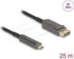 Delock Aktív optikai kábel USB Type-C DisplayPort, 8K 60 Hz, 40 Gbps, 25 m (81608) (81608) - xupe