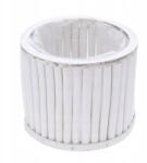 Trend-Deco Fehér kerek fa fedél fóliával virágtartó doboz ⌀ 17 cm (TRE24ND009/W)