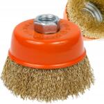 POLAX Csiszolófejes drótkefe menetes 75mm hullámos huzal M14 (54-176)