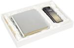 Angelo Matteo cigaretta tárca szett 18 szál cigarettának szúrólángos öngyújtóval - Króm színű (A-260315)