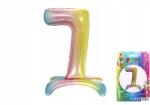 Wiky Felfújható lufi 7-es szám formájában, szivárványos mintával, ideális ünnepségekre