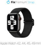 FixPremium - Curea Solo Loop pentru Apple Watch (42, 44, 45 & 49mm), negru
