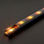  LED aluminium profil sín - 2000 x 23(17) x 8 mm - süllyeszthető U profil - fekete (GL41011A2-BK)