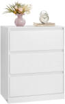 VASAGLE KAILYN kollekció - Modern komód, hófehér fiókos szekrény 3 fiókkal
