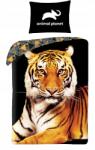 Halantex Ágyneműhuzat Tiger Animal Planet textilzsákban pamut 140x200 70x90 (AP-6243BL)