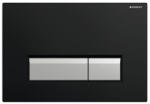Geberit Sigma 40 nyomólap fekete műanyag aluminium kombináció szagelszívóval (115.600. KR. 1) (GE-115-600-KR-1)