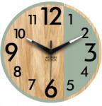 ModernClock Fa falióra Tölgy Alfred Zöld- 33 cm csendes, nappali óra (AlfredSzalwia)