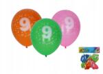 Wiky Felfújható lufi 30 cm 5 darabos készlet, 9-es számmal