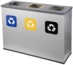 ALDA ALDA EKO 3-WAY fém szelektív hulladékgyűjtő 3×60L - 91×31×69 cm (A134)