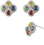  Cercei Turmalina Mixta Ovala Fatetata 13x13x15 mm Argint 925 - 1 Pereche