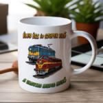 Partikellékek Éles ész és szuper erő, a vasutas mindig menő bögre