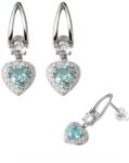  Cercei Acvamarin Cu Zircon Inima Fatetat 19x6x12 mm Argint 925 Pentru Cadou - 1 Pereche