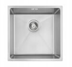 Auralum Beépíthető konyhai mosogató 44x44cm szálcsiszolt rozsdamentes acél (Auralum Square 44x44cm)