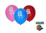 Wiky Felfújható lufi 30 cm 5 darabos készlet, 8-as számmal