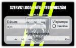 gigastore Peugeot - Vezérlés csere szerviz matrica 10x6 cm saját logóval : Színek - Sötét kék
