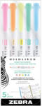 Zebra Szövegkiemelő készlet, 1, 4/4 mm, kétvégű, Zebra Mildliner Fluorescent, 5 szín (64492) - printsisters
