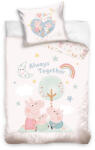 Carbotex Peppa Malac 100% pamut gyermek ágyneműgarnitúra 100x135cm ágyneműhuzat + 40x60cm párnahuzat
