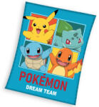Carbotex POKÉMON álomcsapat polár takaró 130x160cm vastag puha prémium anyagból