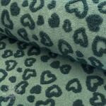  Kabát anyag TEDDY Hearts old green