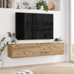 [en. casa] Comoda TV suspendata Lapinlahti 140 cm, stejar rustic, 2 usi (80983390)
